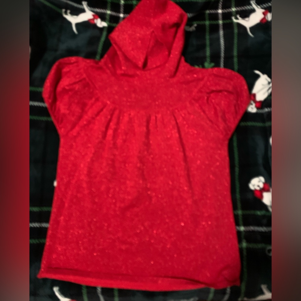 Red  turtleneck Top